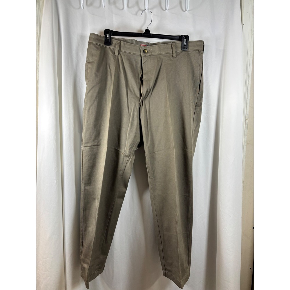 Wrangler Comfort‎ Solutions Series Men Khaki Straight Fit Pants Size 38x30